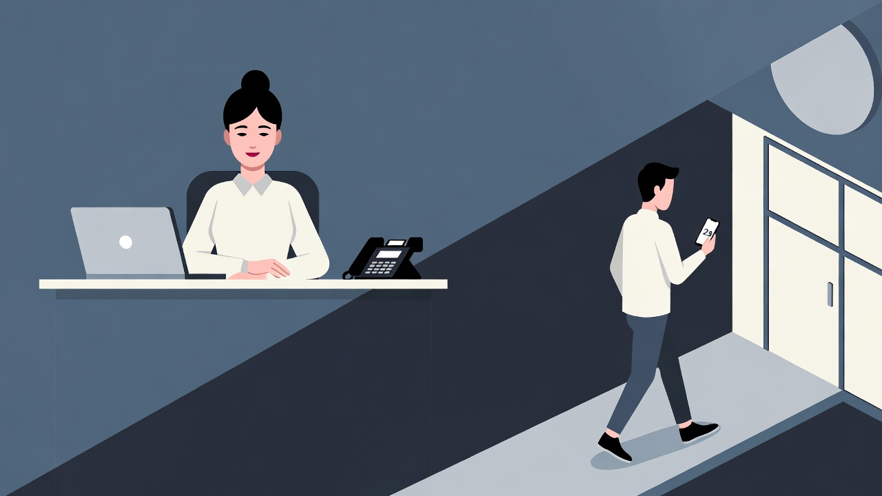 電話が鳴らない受付と自分で来る患者