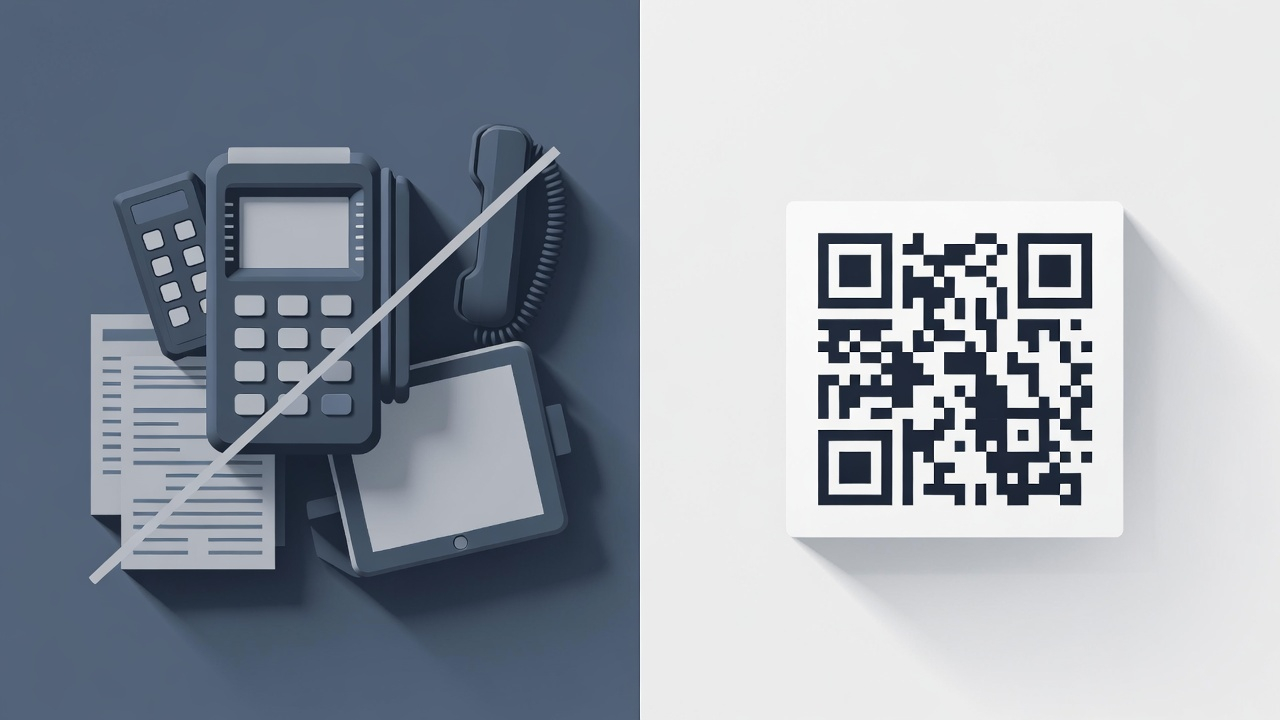 従来のシステム vs QRシール1枚